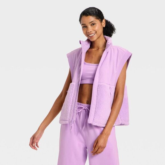 JoyLab Other - JoyLab - Women's High Pile Vest - JoyLab Purple XL Purple